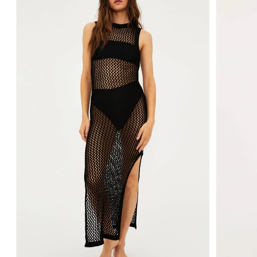 Holly Dress Black Crochet Cover Up